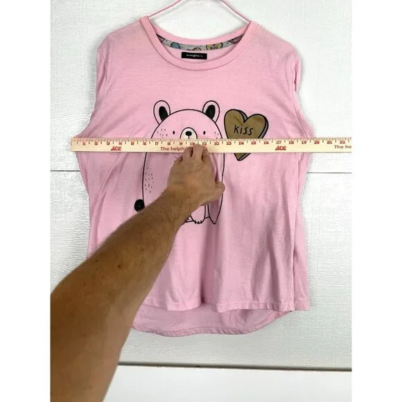 LADIES LONG SLEEVE Pink  T-SHIRT WITH HEAR DESIGN SIZE Large - Picture 12 of 16
